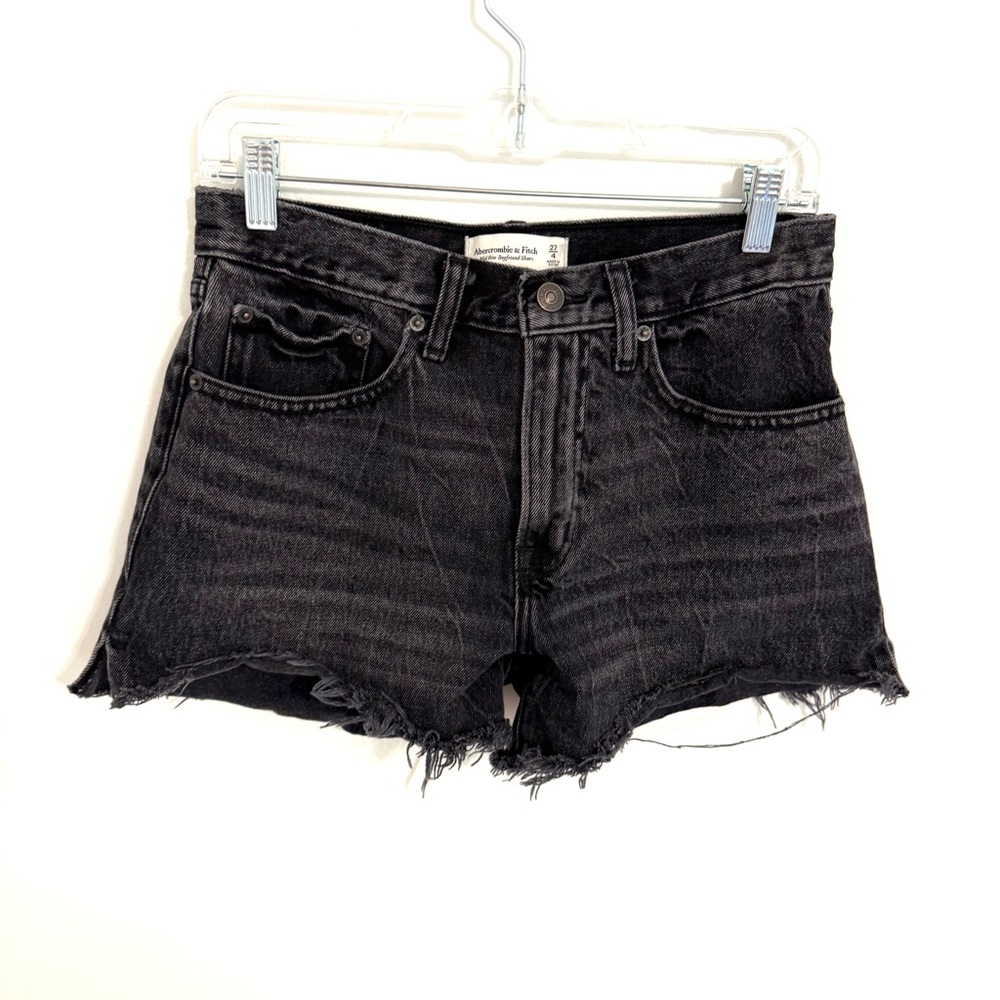 Abercrombie & Fitch Mid Rise Distressed Boyfriend Shorts